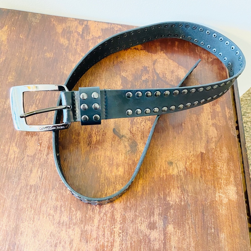 Calvin Klein genuine leather studded belt